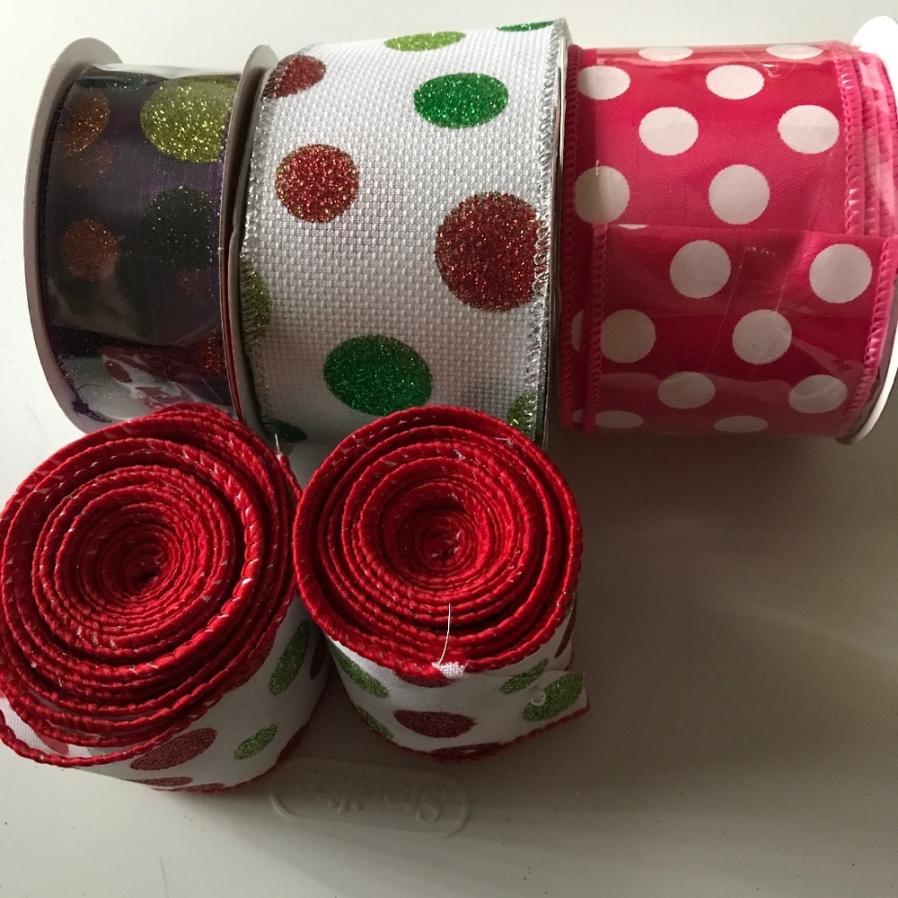 Rolls Ribbon Bolts Lot Of 5 Assorted New Hardly Used Rolls FINAL SALE ITEM